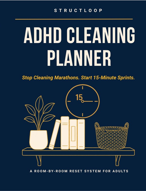 ADHD Cleaning Planner: Stop Cleaning Marathons. Start 15-Minute Sprints. by StructLoop
