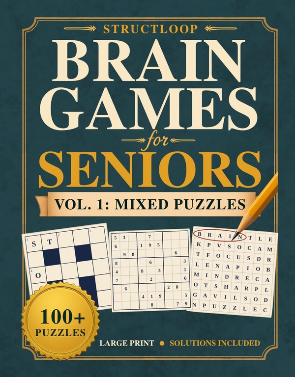 Brain Games for Seniors Vol. 1: Mixed Puzzles